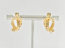 Load image into Gallery viewer, Knotted Roped Earring Findings Component with Loop in 18K Gold plated Copper 5 pairs
