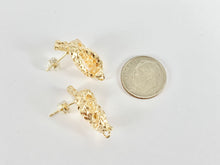 Load image into Gallery viewer, Knotted Roped Earring Findings Component with Loop in 18K Gold plated Copper 5 pairs
