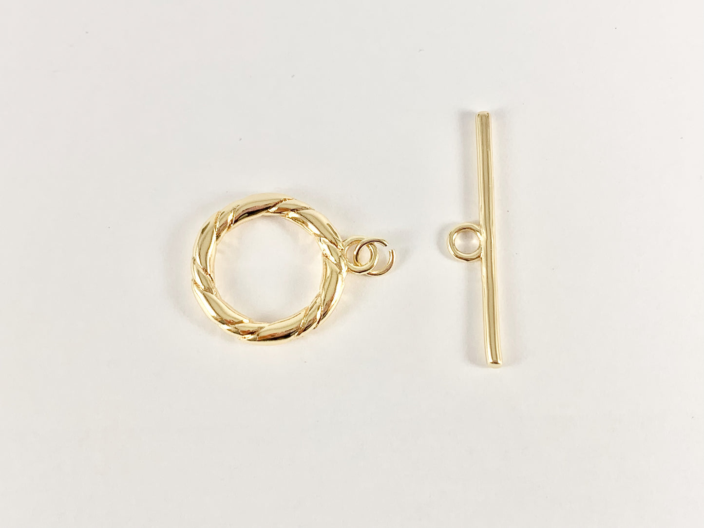 Toggle Clasp Findings Gold Silver Twisted Roped Toggle Clasps 20mm in 18K Gold or Silver Plated Copper 8 sets