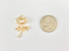 Load image into Gallery viewer, Delicate Gold Rose White Shell Dangle Pendants Charms in 18K Gold plated Copper 6pcs
