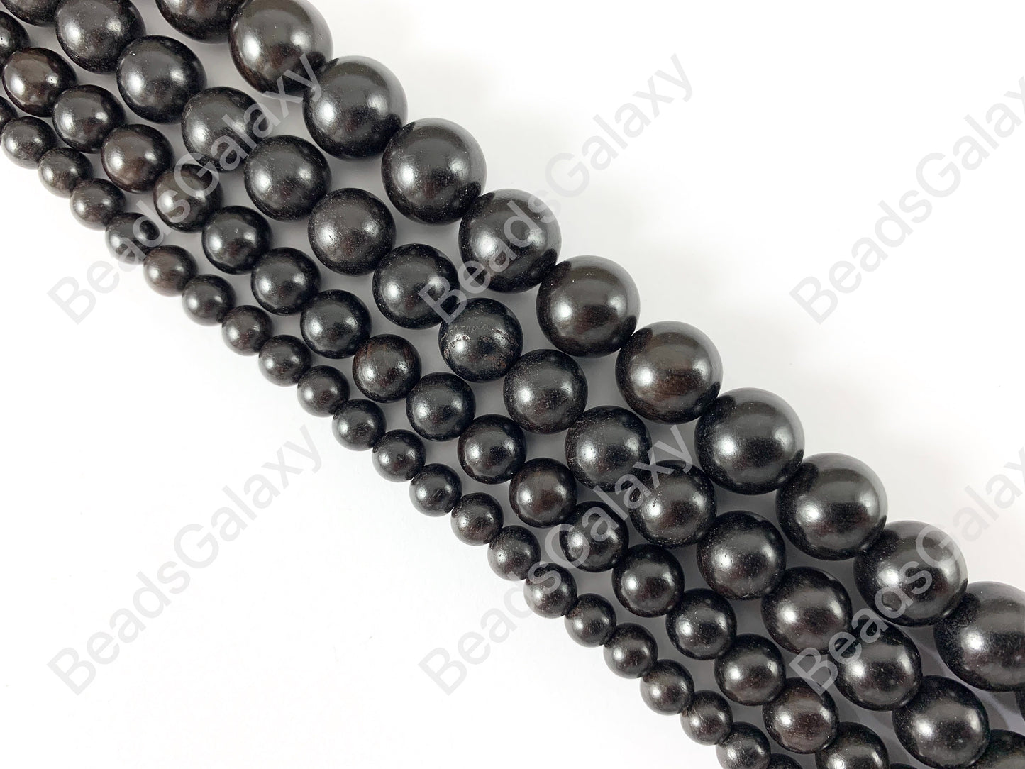 Cuentas naturales lisas redondas de sándalo de 15"-16"