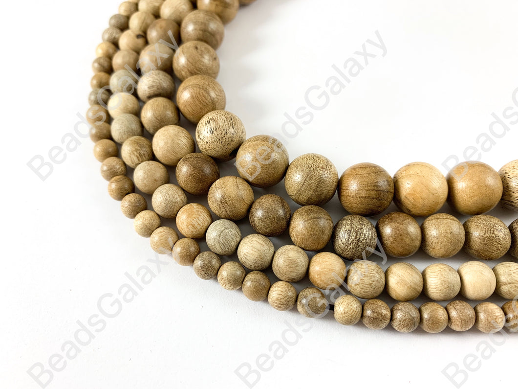 Sandalwood Round Smooth Natural Beads 15