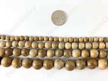 Load image into Gallery viewer, Sandalwood Round Smooth Natural Beads 15&quot;-16&quot;
