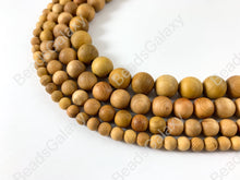 Load image into Gallery viewer, Sandalwood Round Smooth Natural Beads 15&quot;-16&quot;
