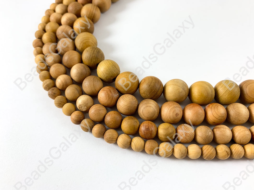 Sandalwood Round Smooth Natural Beads 15