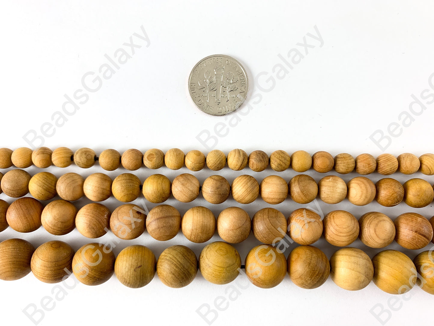 Cuentas naturales lisas redondas de sándalo de 15"-16"