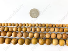 Load image into Gallery viewer, Sandalwood Round Smooth Natural Beads 15&quot;-16&quot;
