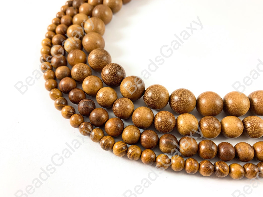 Sandalwood Round Smooth Natural Beads 15