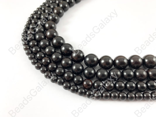 Cuentas naturales lisas redondas de sándalo de 15"-16"