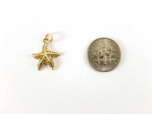 Load image into Gallery viewer, Real Gold 18K Plated Micro CZ Starfish Pave Charm Over Brass 6pcs
