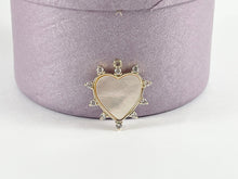 Load image into Gallery viewer, 18K Real Gold Plated Micro CZ Pave White Lip Shell Heart Charm Pendant Over Copper 6pcs
