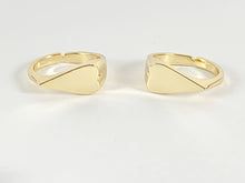 Cargar imagen en el visor de la galería, Anillo ajustable con sello de corazón lateral en cobre chapado en oro real de 18 quilates, 5 piezas
