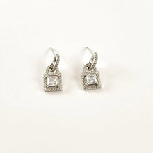 Load image into Gallery viewer, Real 18K Gold / Platinum Plated CZ Pave Locket Earrings Over Copper 3pairs
