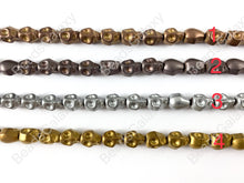 Load image into Gallery viewer, Matte Hematite Skull Beads Around 15&quot;-16&quot;
