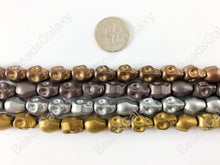 Load image into Gallery viewer, Matte Hematite Skull Beads Around 15&quot;-16&quot;
