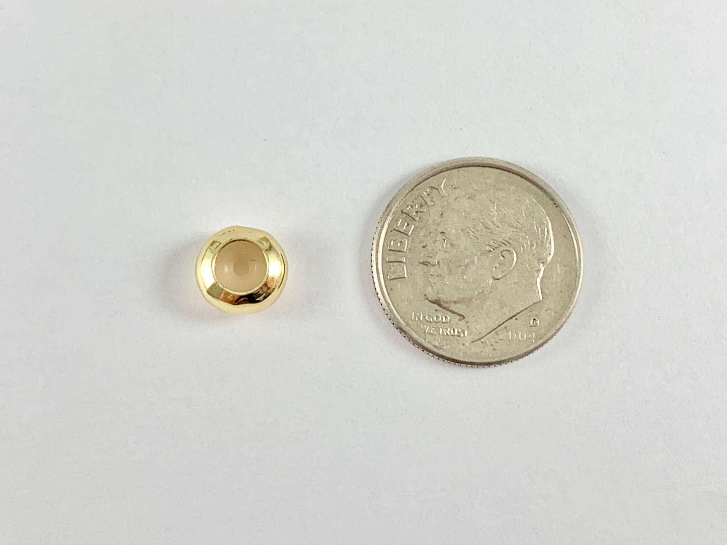 Gold Plated Rubber hole Slider Bead Clasp Stopper in 18K Gold Plated Copper for Jewelry Making 10 pcs