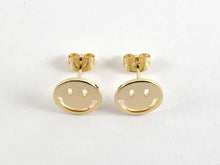 Load image into Gallery viewer, Real 18K Gold Plated Smiley Face Earring Component Over Brass 5pairs
