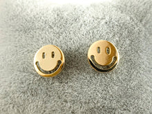 Load image into Gallery viewer, Real 18K Gold Plated Smiley Face Earring Component Over Brass 5pairs
