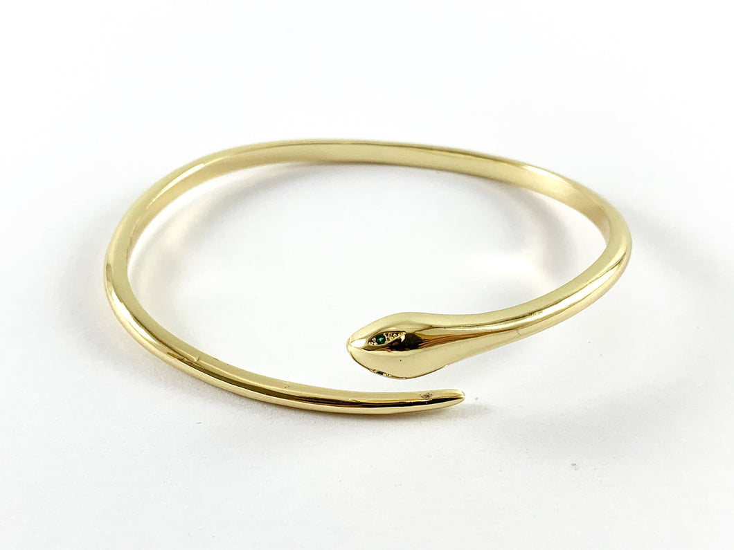 Real Gold/Platinum 18K Plated Copper Snake Adjustable Bracelet Cuffs/Bangles 2pc