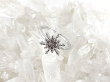 Load image into Gallery viewer, 18K Real Gold/Platinum Plated CZ Pave Snowflake Cluster Statement Ring 5pcs
