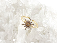 Load image into Gallery viewer, 18K Real Gold/Platinum Plated CZ Pave Snowflake Cluster Statement Ring 5pcs
