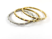 Load image into Gallery viewer, Real Gold/Platinum 18K Plated Copper CZ Pave Spikes Dainty Bracelet Cuffs
