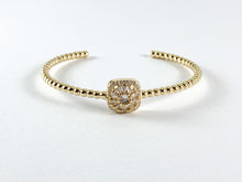 Load image into Gallery viewer, Real Gold 18K Plated Copper CZ Pave Square Dainty Adjustable Bracelet Cuffs 1 cuff
