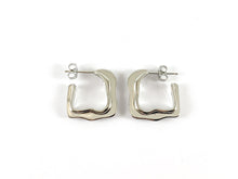 Load image into Gallery viewer, 18K Real Gold/Platinum Plated Square Open Wavy Hoops Earrings 3 pairs
