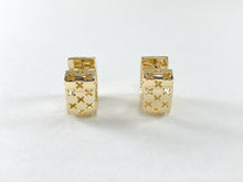 Load image into Gallery viewer, 18K Gold Plated CZ Pave Square Box Earring Huggies over Copper 4pairs
