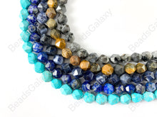 Load image into Gallery viewer, 8mm Hand cut Gemstones Star cut Faceted Natural Gemstone Beads Around 15&quot;
