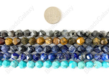 Load image into Gallery viewer, 8mm Hand cut Gemstones Star cut Faceted Natural Gemstone Beads Around 15&quot;
