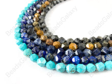 Load image into Gallery viewer, 8mm Hand cut Gemstones Star cut Faceted Natural Gemstone Beads Around 15&quot;
