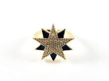 Load image into Gallery viewer, Real Gold 18K Plated Enamel Starburst Adjustable Ring 3pcs
