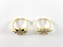 Cargar imagen en el visor de la galería, Anillo ajustable Starburst esmaltado chapado en oro real de 18 quilates, 3 piezas
