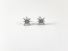 Load image into Gallery viewer, Real 18K Gold/Platinum Plated Pave Starburst Tiny Earring Stud Over Copper 5 pairs
