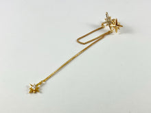 Load image into Gallery viewer, Ear Cuffs Tassel Chain CZ Pave Starburst in Real Gold 18K Plated Brass (No Piercing!!) 5 pcs
