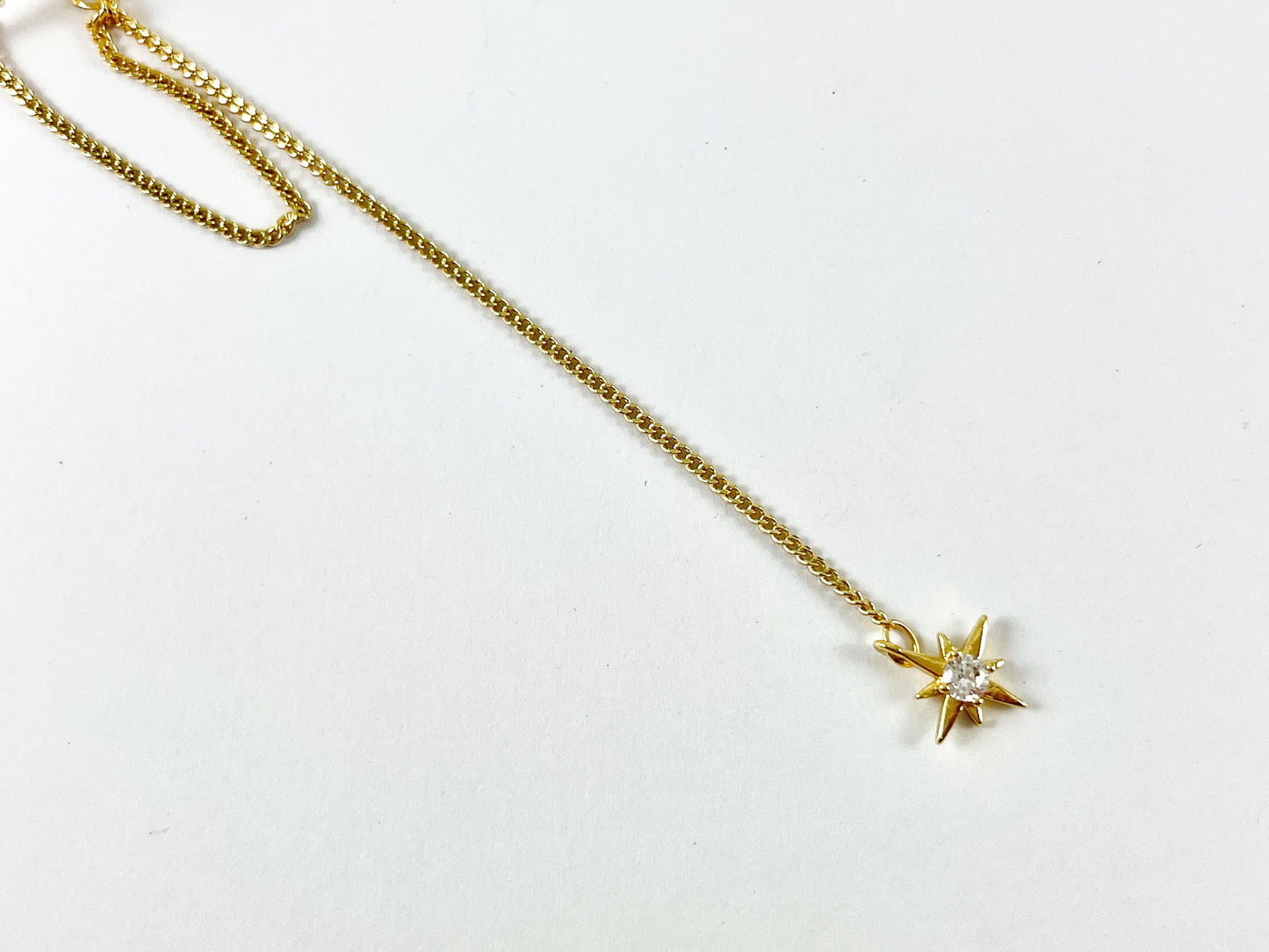Ear Cuffs Tassel Chain CZ Pave Starburst in Real Gold 18K Plated Brass (No Piercing!!) 5 pcs