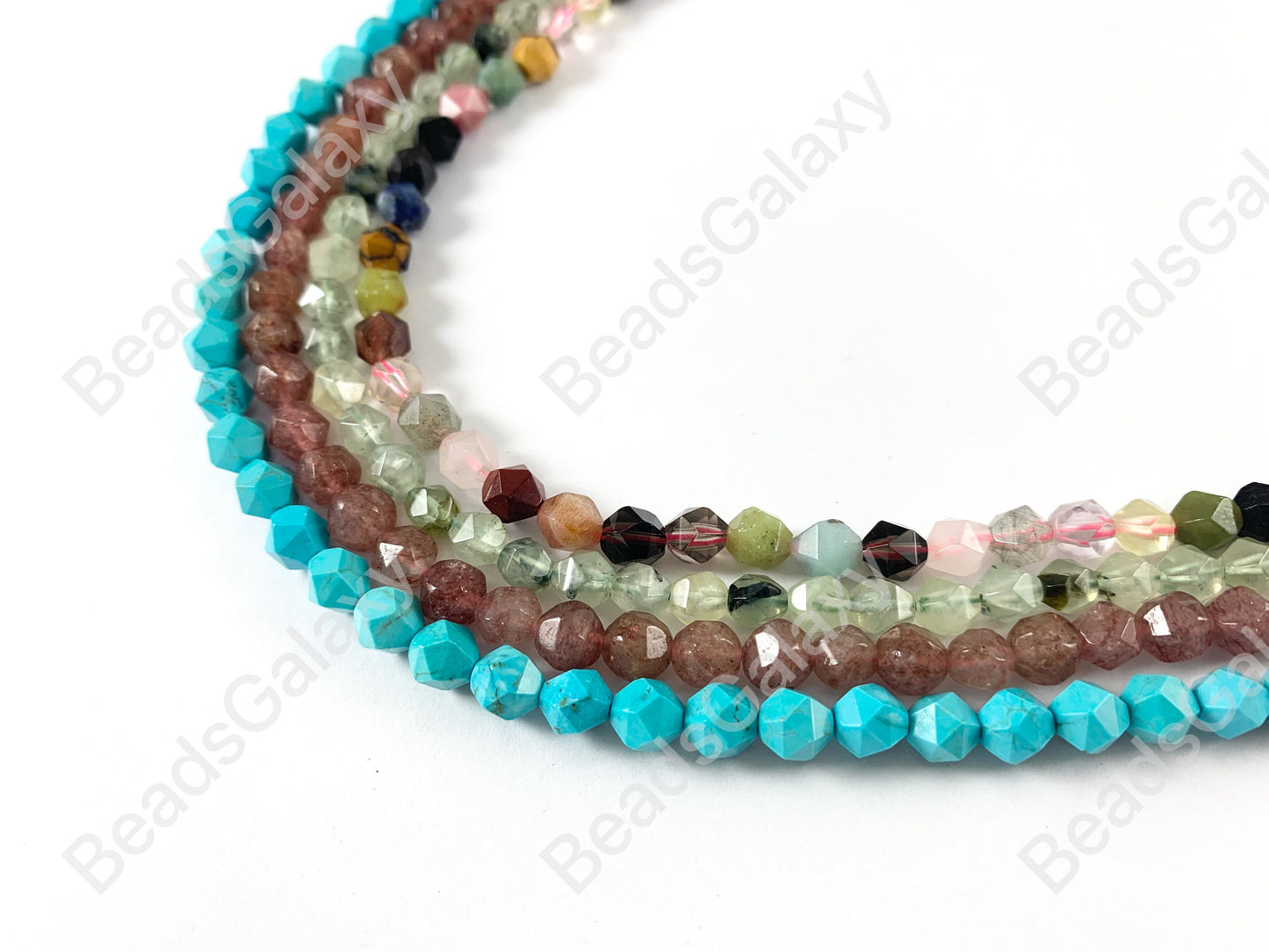 Handcut Gemstones Starcut Faceted Natural Gemstone Beads Around 15"