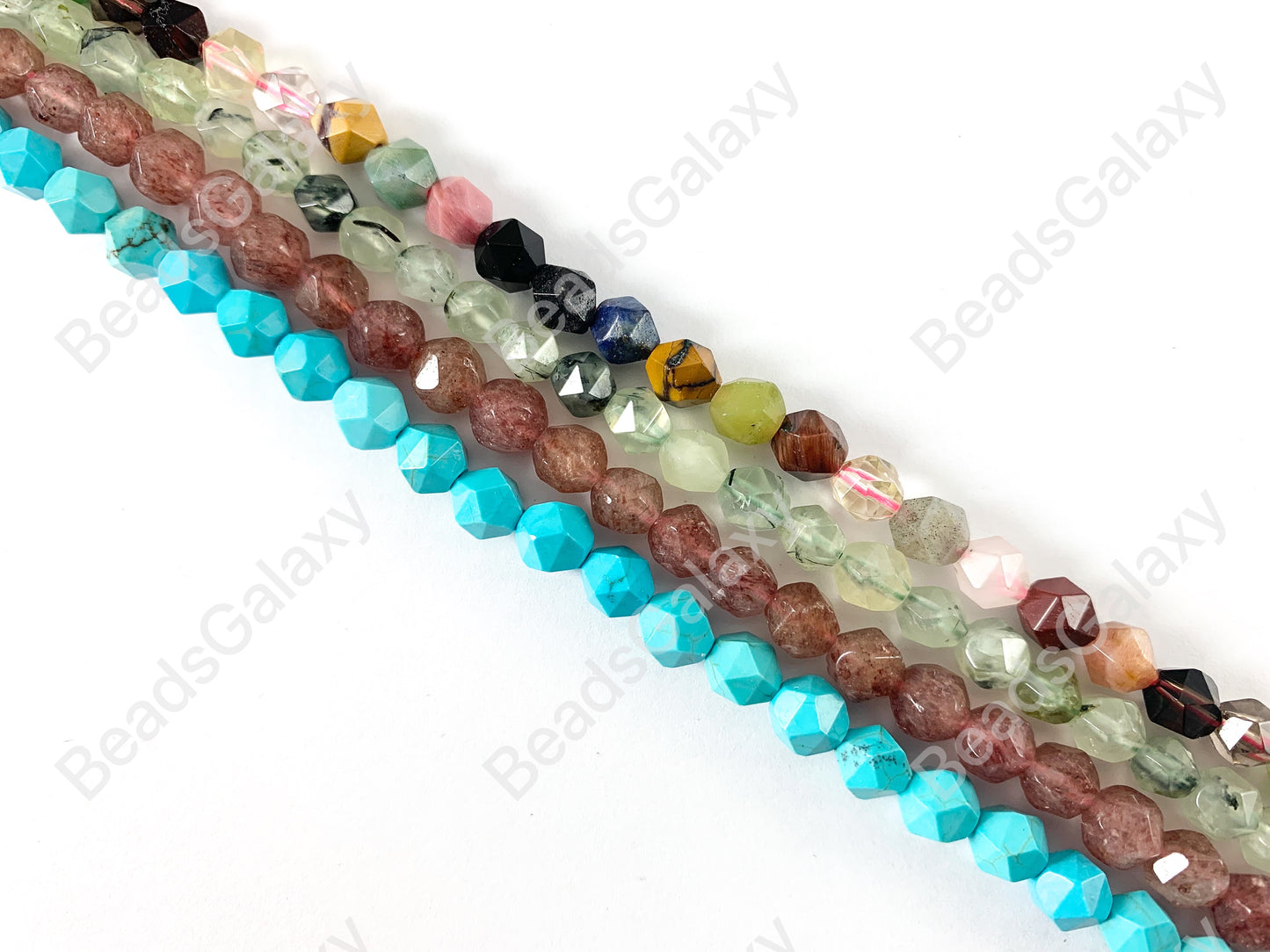 Handcut Gemstones Starcut Faceted Natural Gemstone Beads Around 15"