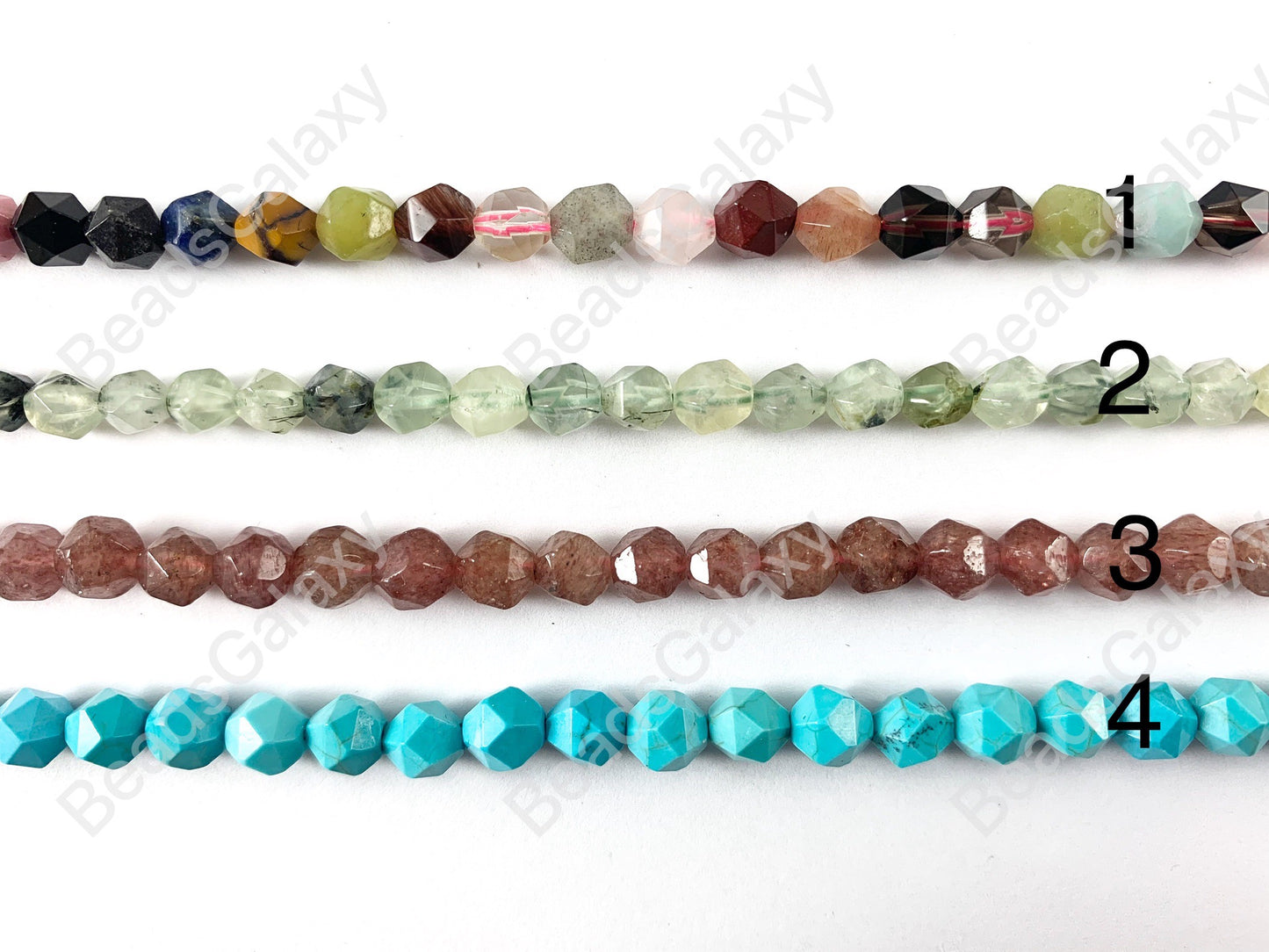 Handcut Gemstones Starcut Faceted Natural Gemstone Beads Around 15"