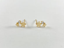 Cargar imagen en el visor de la galería, Real 18K Gold Plated Pave Star Earring Stud Over Copper 5pairs
