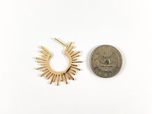 Load image into Gallery viewer, Real 18K Gold Plated Sunburst Radiant Earrings Over Copper 4pairs
