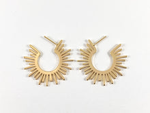 Load image into Gallery viewer, Real 18K Gold Plated Sunburst Radiant Earrings Over Copper 4pairs
