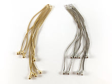 Load image into Gallery viewer, Gold/Silver Plated Dangle Metal Tassels Over Brass 6pcs
