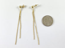 Load image into Gallery viewer, Real 18K Gold Plated Long Dainty Tassel Earring Over Copper 4 pairs
