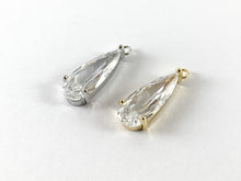 Load image into Gallery viewer, Real Gold 18K Plated Micro CZ Pave Teardrop Charm Over Brass 10pcs
