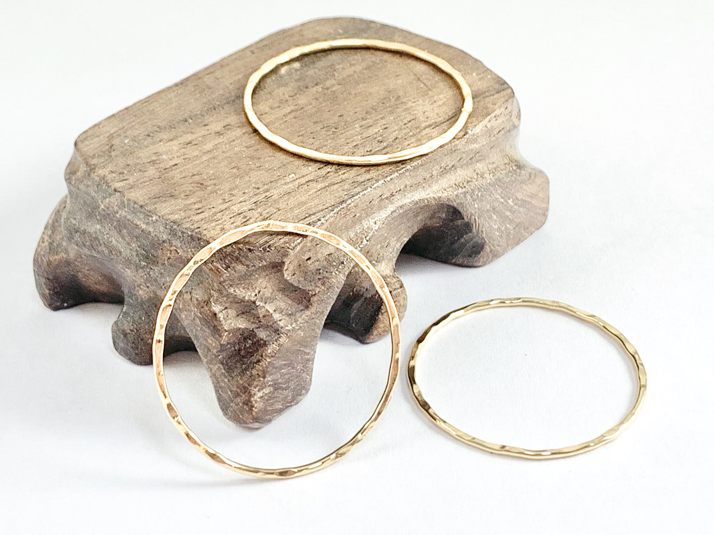 Real 18K Gold Plated Hammered Etched 30mm Circles Over Brass 10pcs