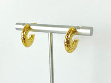 Load image into Gallery viewer, Minimalist gold earring huggies in 18k gold plated copper 5 pairs
