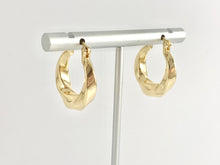 Load image into Gallery viewer, Simple Twisted Roped Thick Circle Hoop Earring in Real 18K Gold Plated Over Copper 3 pairs
