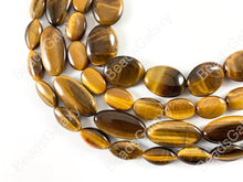 Load image into Gallery viewer, Tiger&#39;s Eye Yellow Brown Oval Long Oval Rice Smooth Natural Genuine Gemstone Beads 15x20 10x14 12x25 8x16mm Around 14&quot;-15&quot;
